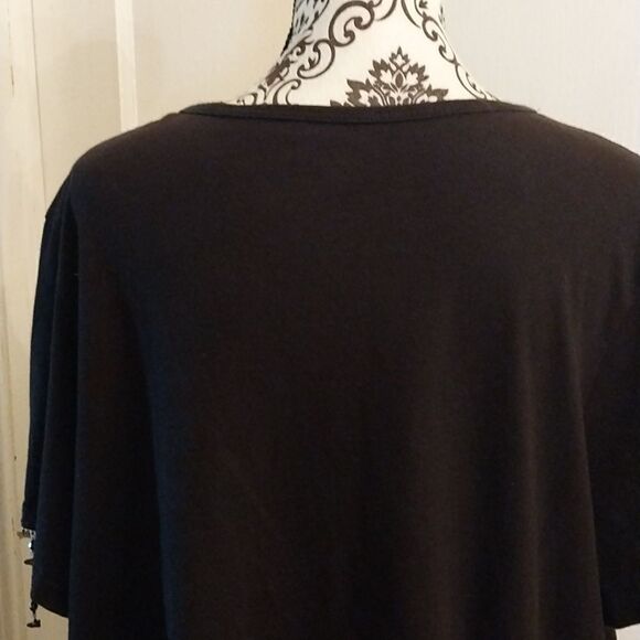 Women Basic Edition Black Embellished Brown Top Size 3XL - Picture 6 of 15